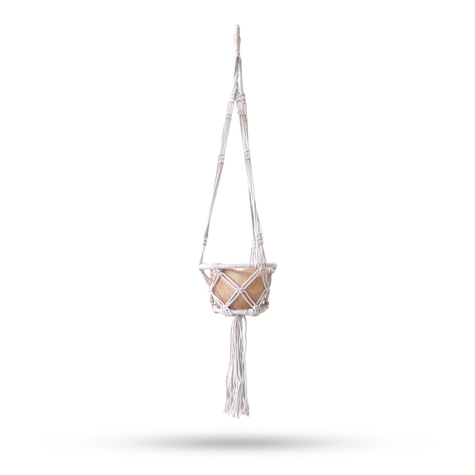 Suport pentru Ghivece Suspendate din Macrame - Natural - Cerc 16cm