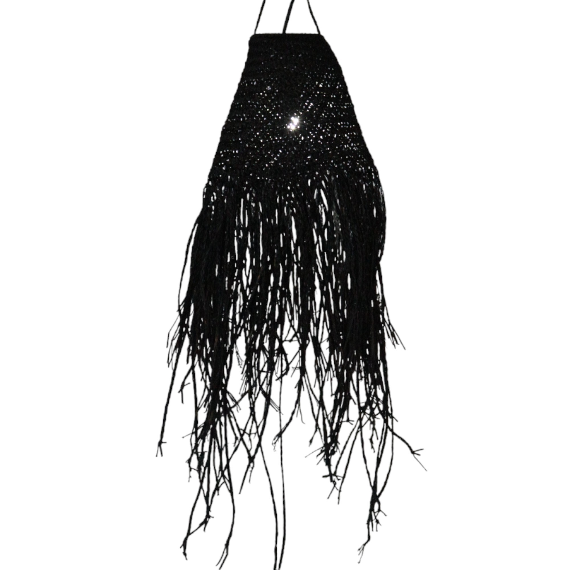 Abajur de lampă cu suspendare Doum împletit negru - 20x15cm 2 Abajur de lampă cu suspendare Doum împletit negru - 20x15cm