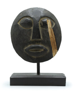 Mască Decorativă Tribală Timor – Neagră 27x20cm