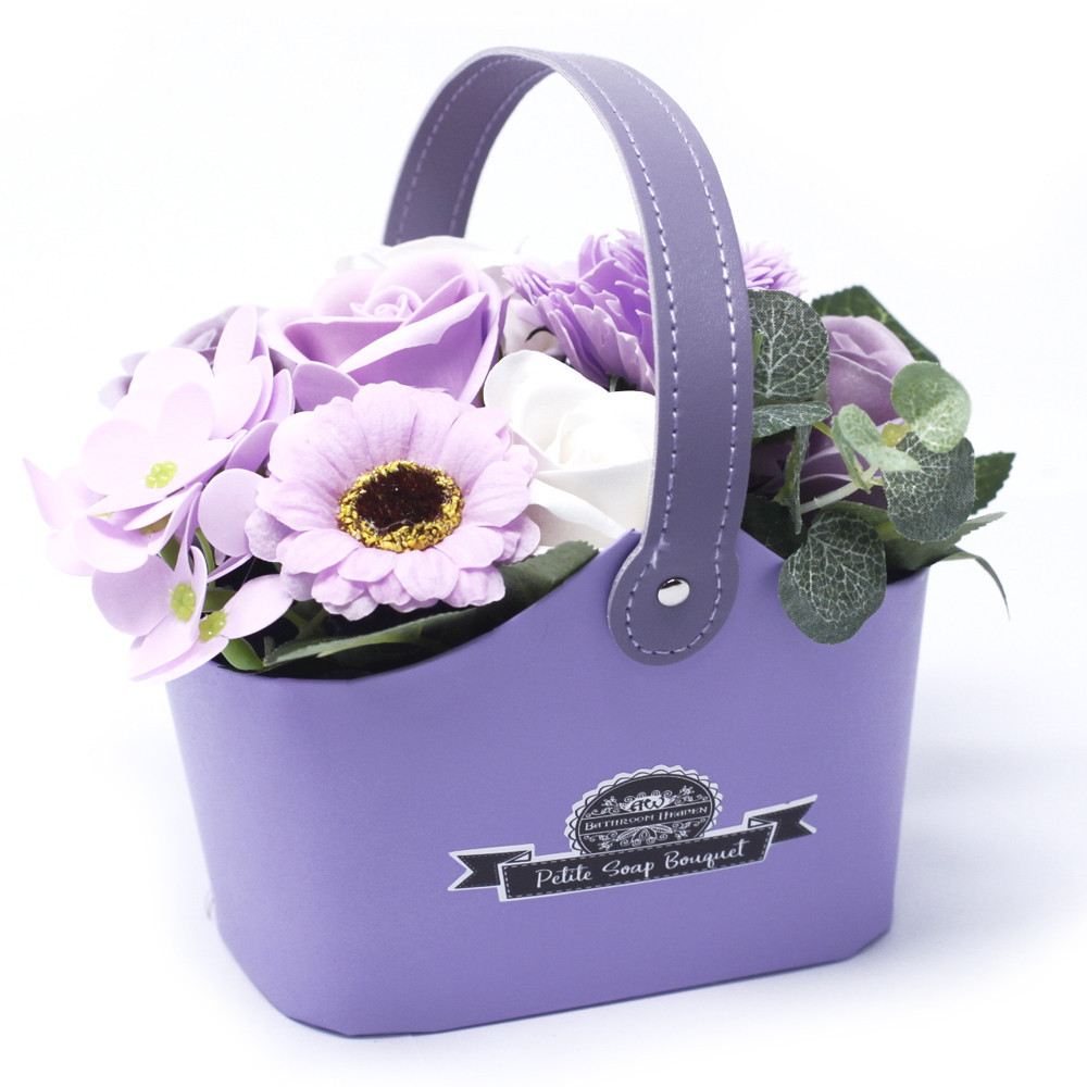 Buchet Mic de Flori de Săpun în Coș - Lavandă 3 Buchet Mic de Flori de Săpun în Coș - Lavandă
