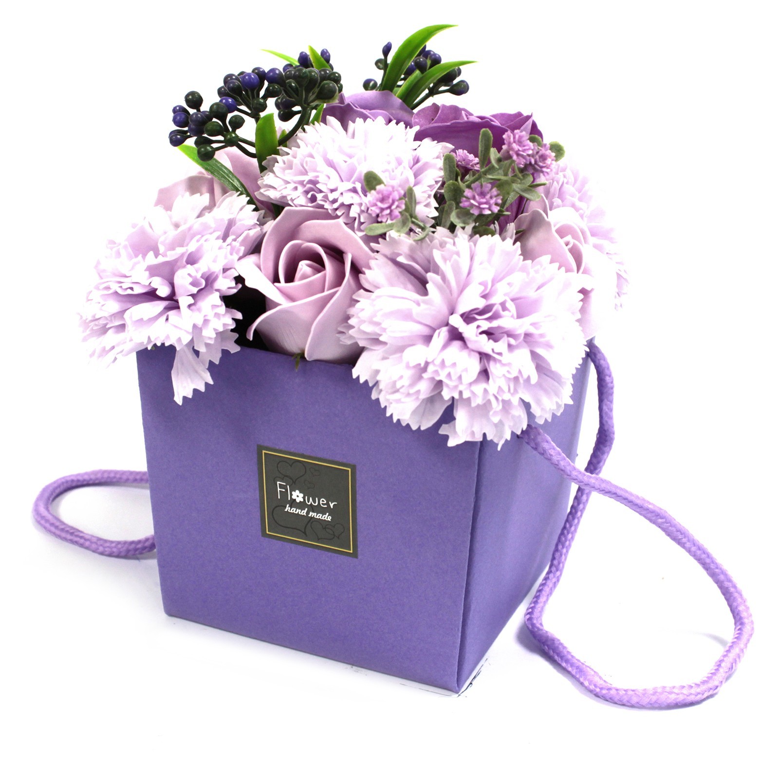 Buchet de flori de săpun - trandafir de lavandă și garoafe 2 Buchet de flori de săpun - trandafir de lavandă și garoafe