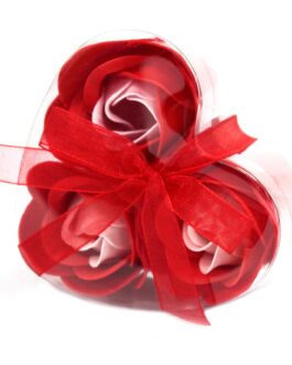 Set 3 Cutie Inimă Floare De Săpun – Trandafiri Roșii