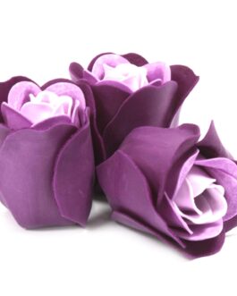 Set de 3 Cutie Inimă Floare De Săpun – Trandafiri Lavandă
