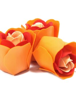 Set de 3 Cutie Inimă cu flori de săpun – Trandafiri de piersici