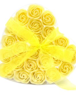 Flori de săpun – trandafiri galbeni – Set de 24 bucăți
