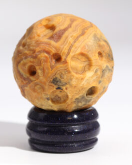 Planetă din Jasp Crazy Lace pe un Suport Solar Goldstone – 40mm
