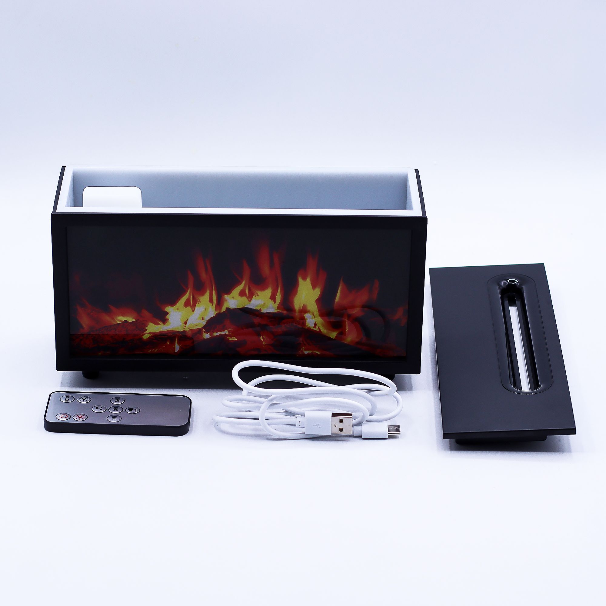 Difuzor de Aromă cu Efect de Flacără și Sunete de Păsări – Negru USB – Schimbare de Culoare 4 Difuzor de Aromă cu Efect de Flacără și Sunete de Păsări – Negru USB – Schimbare de Culoare - imagine 2