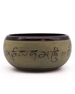 Vas Cântător din Pulbere de Pământ – Mantra Celui de-al Cincilea Buddha – 16cm