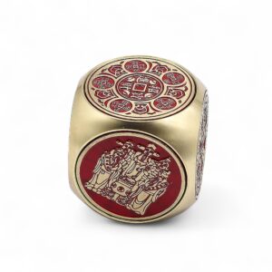 Feng Shui Noroc – Cubul Prosperității Roșu și Alamă – Plat 24 Feng Shui Noroc – Cubul Prosperității Roșu și Alamă – Plat