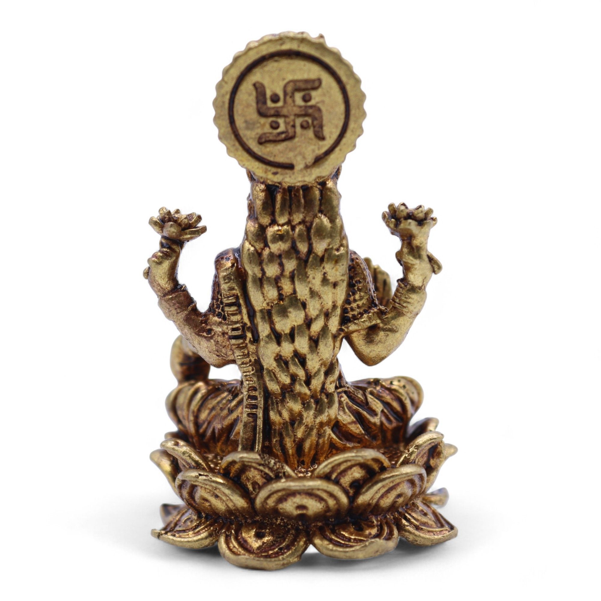 Figurine Miniature din Alamă – Laxmi (52 g) – 49 mm 4 Figurine Miniature din Alamă – Laxmi (52 g) – 49 mm - imagine 2