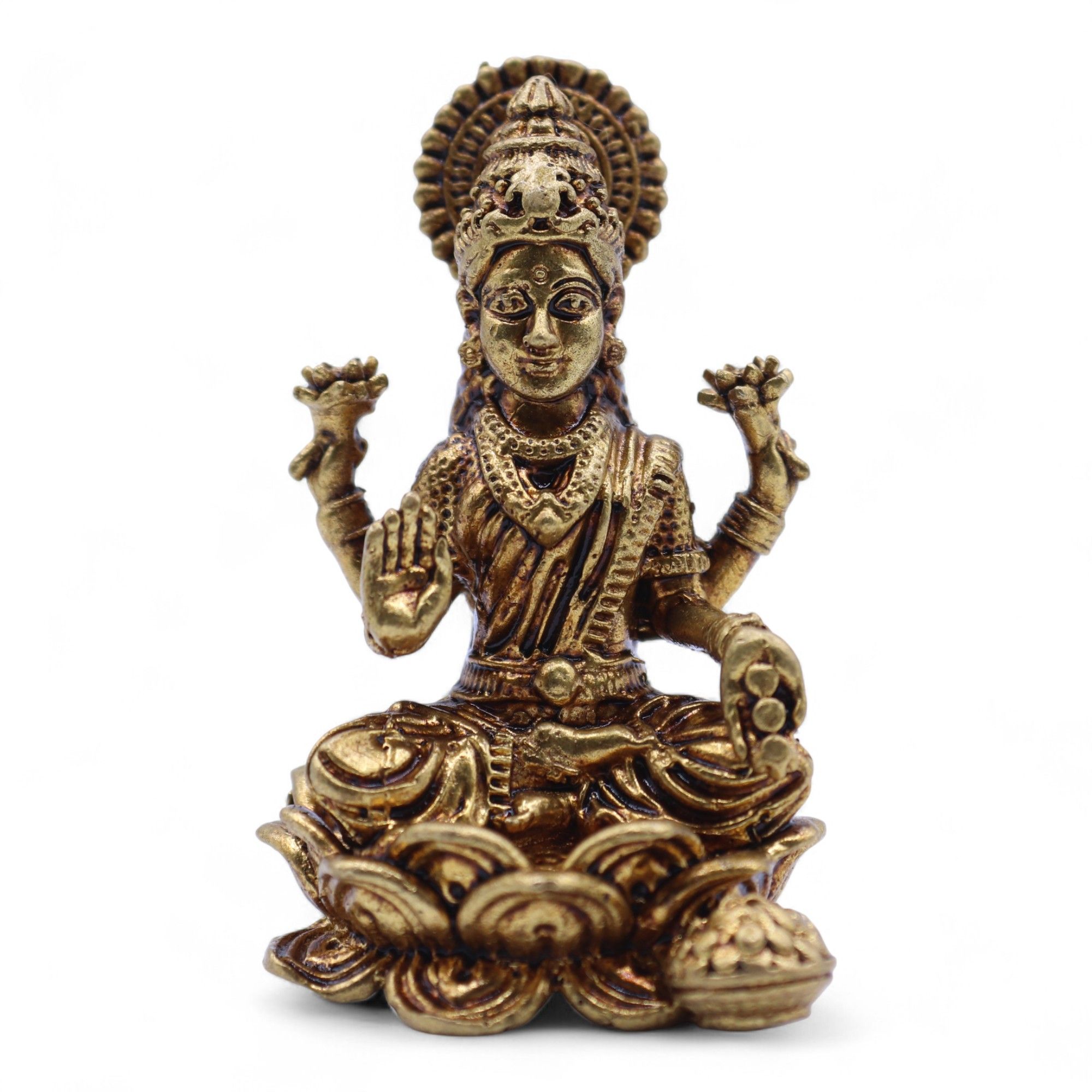 Figurine Miniature din Alamă – Laxmi (52 g) – 49 mm 5 Figurine Miniature din Alamă – Laxmi (52 g) – 49 mm - imagine 3