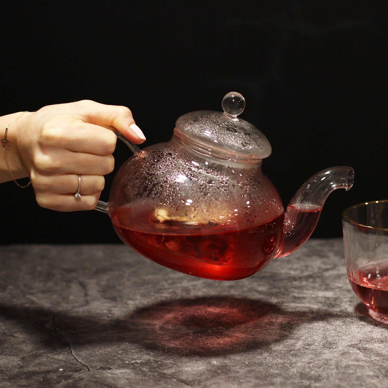 Ceainic din Sticlă cu Infuzor - Perla Rotundă - 800 ml