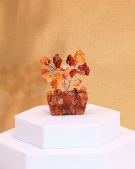 Mini Arbori cu Pietre semiprețioase pe Suport de Orgonit – Carnelian (15 pietre)
