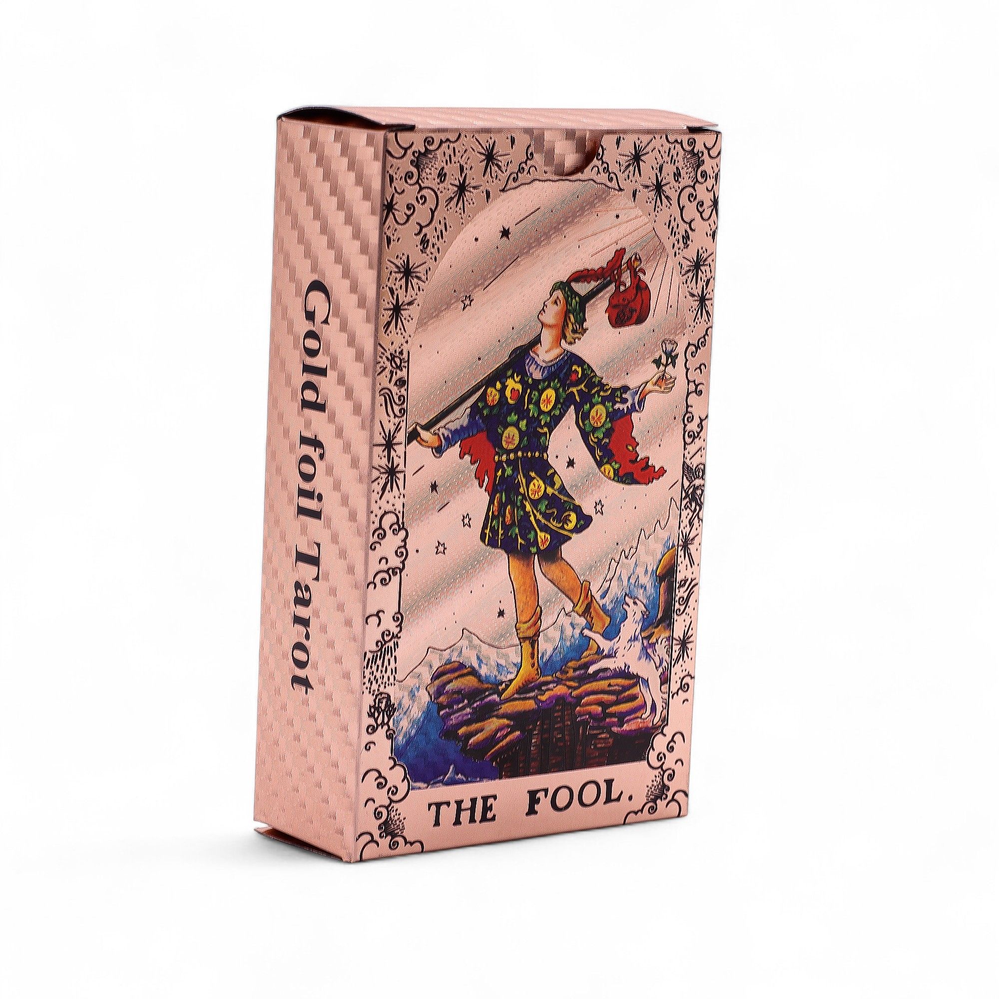 Set Cărți de Tarot cu Folie Rose Gold – Faze Lunare – cu broșură explicativă