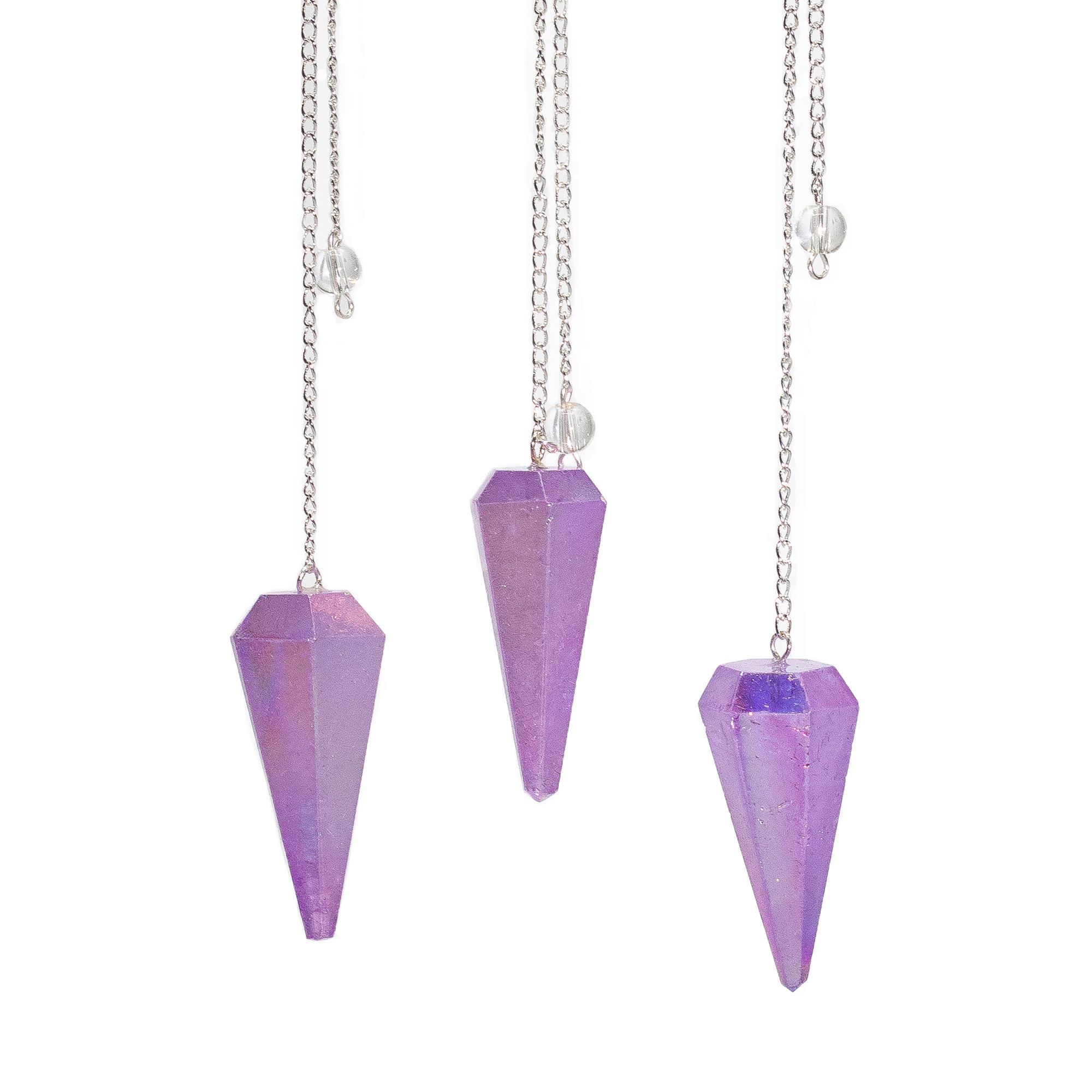 Pendul cu Șase Fețe – Cristal Aurora Mov – 4 cm 2 Pendul cu Șase Fețe – Cristal Aurora Mov – 4 cm