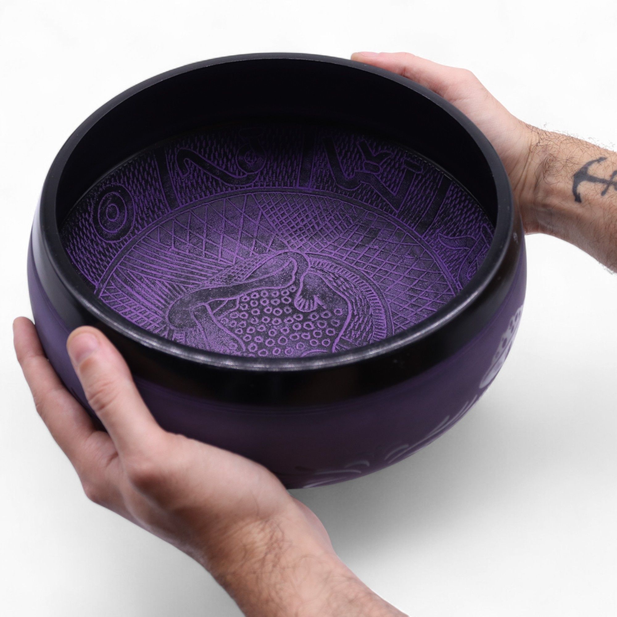 Bol Cântător Extra Tare – Tip Ciupercă – 23 × 10.5 cm, 1.3 kg – Purple Haze 4 Bol Cântător Extra Tare – Tip Ciupercă – 23 × 10.5 cm, 1.3 kg – Purple Haze - imagine 2