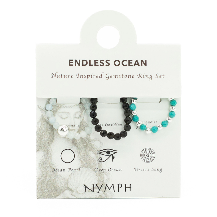 Set de Inele cu Pietre semiprețioase Spirit Nymph – Ocean fără Sfârșit 6 Set de Inele cu Pietre semiprețioase Spirit Nymph – Ocean fără Sfârșit