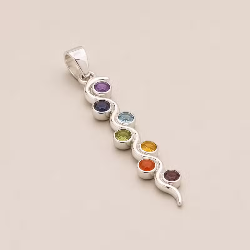 Pandantiv devoțional indian - placat cu argint (șnur 45 cm) - Chakra șarpelui 5 Pandantiv devoțional indian - placat cu argint (șnur 45 cm) - Chakra șarpelui