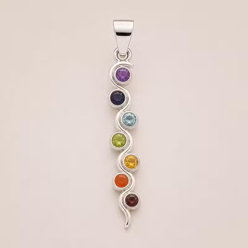 Pandantiv devoțional indian - placat cu argint (șnur 45 cm) - Chakra șarpelui 4 Pandantiv devoțional indian - placat cu argint (șnur 45 cm) - Chakra șarpelui