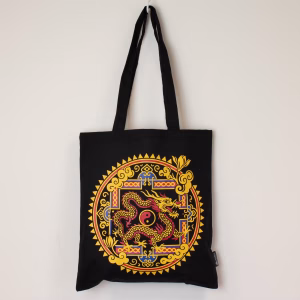 Geantă tote clasică iconic - Dragon Yin & Yang - Negru 170 g 16 Geantă tote clasică iconic - Dragon Yin & Yang - Negru 170 g