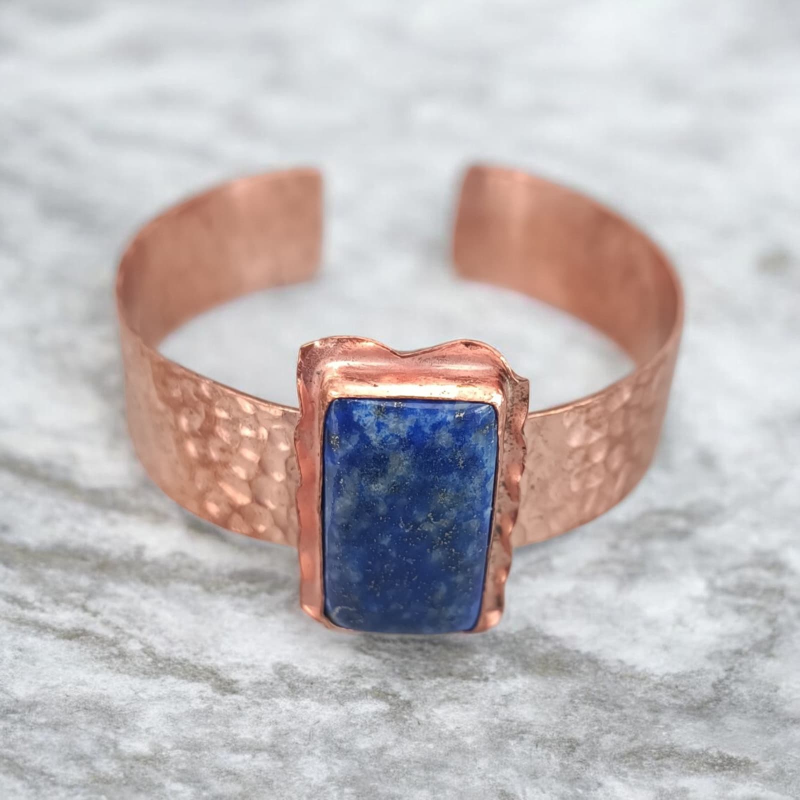 Brățară reglabilă din cupru + Lapis Lazuli Cristal natural 1 Brățară reglabilă din cupru + Lapis Lazuli Cristal natural