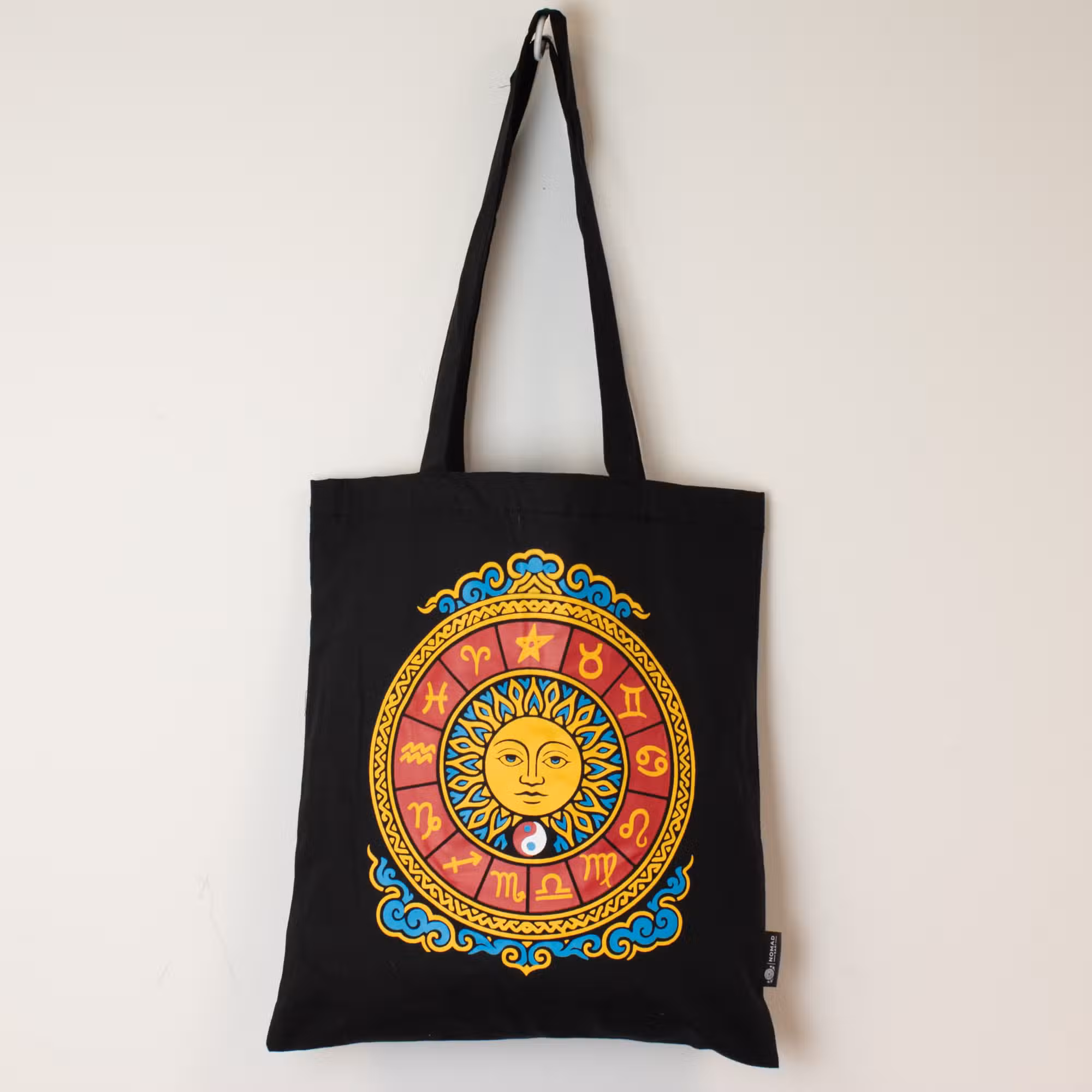 Geantă tote clasică Iconic - Soare Zodiacal - Neagră 170 g