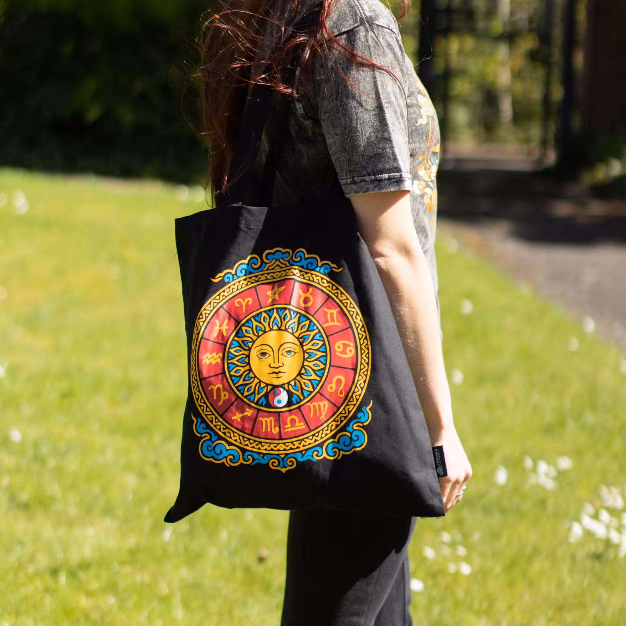 Geantă tote clasică Iconic - Soare Zodiacal - Neagră 170 g 4 Geantă tote clasică Iconic - Soare Zodiacal - Neagră 170 g