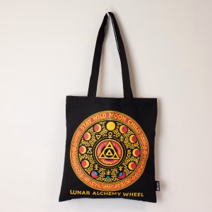 Geantă tote clasică Iconic - Luna Alchemy Wheel - Neagră, 170 g