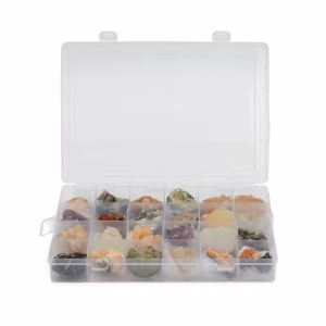Specimene minerale - Zeoliți indieni mix într-un display 24 bucăți