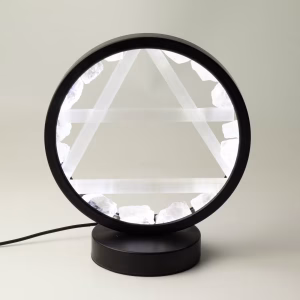 Lampă Halo cu Pietre semiprețioase - Aer - Cuarț Transparent și Selenit 3 Lampă Halo cu Pietre semiprețioase - Aer - Cuarț Transparent și Selenit